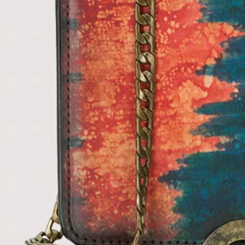 Beautiful Watercolor Cross body Leather Small Bag